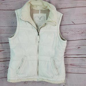 American Eagle Zip Front Puffer Vest Cotton Lined Large